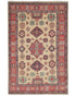4x6 Beige Kuba Afghan Hand Knotted Wool Area Rug